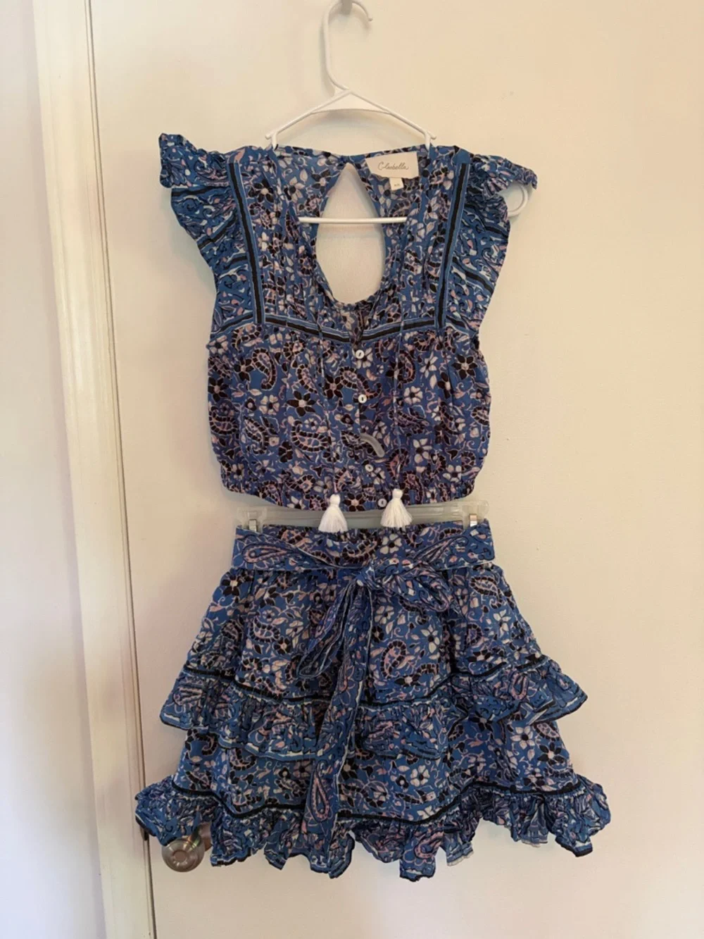 Cleobella Blue and Pink Floral Matching Set Xs